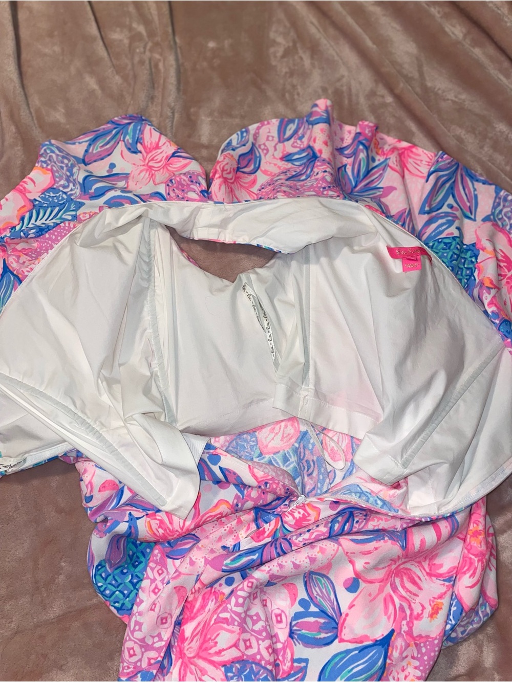 Lilly Pulitzer Pink Label Sleeveless Dress with Blue Trim - Picture 4 of 4